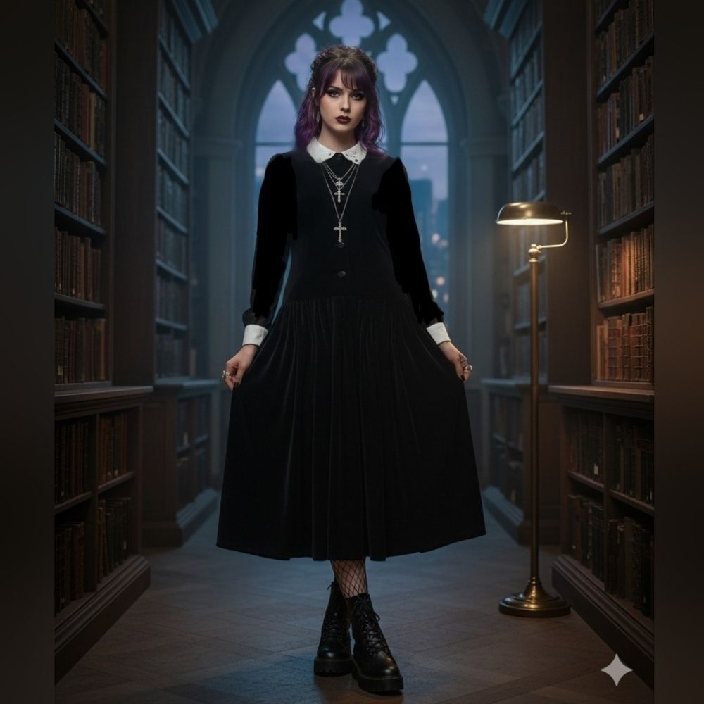 Vintage velvet A Line Dress by Nancy Johnson